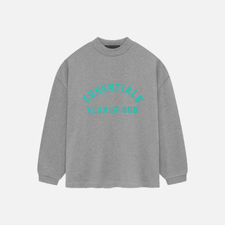 ESSENTIALS LONGSLEEVE T-SHIRT - DARK HEATHER OATMEAL