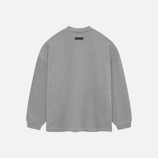 ESSENTIALS LONGSLEEVE T-SHIRT - DARK HEATHER OATMEAL