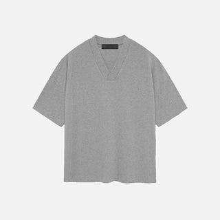 ESSENTIALS V-NECK T-SHIRT - DARK HEATHER OATMEAL