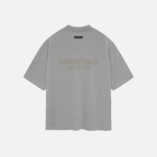 ESSENTIALS V-NECK T-SHIRT - DARK HEATHER OATMEAL