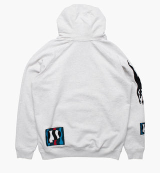 ZEBRA STRIPED P HOODED - WHITE