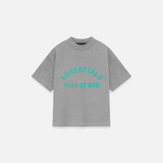 KIDS CREWNECK T-SHIRT - DARK HEATHER OATMEAL