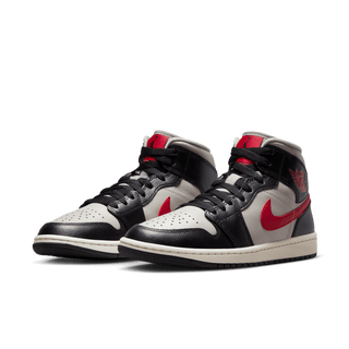 WMNS AIR JORDAN 1 MID - BLACK / RED / SAIL