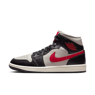 WMNS AIR JORDAN 1 MID - BLACK / RED / SAIL