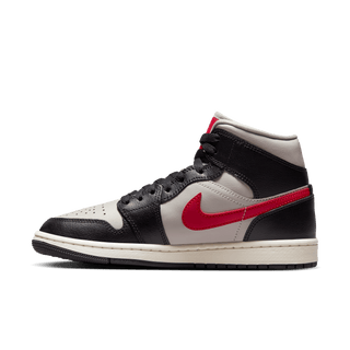 WMNS AIR JORDAN 1 MID - BLACK / RED / SAIL