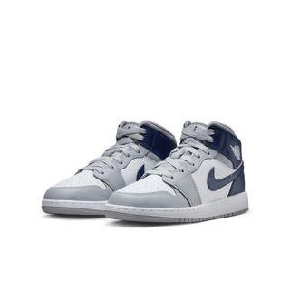 AIR JORDAN 1 MID (GS) - WOLF GREY / MIDNIGHT NAY