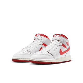 AIR JORDAN 1 MID SE (GS) - WHITE / LOBSTER