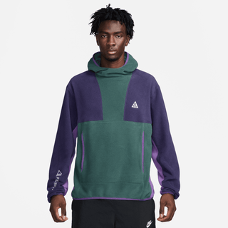 NIKE ACG WOLF TREE POLLOVER HOODIE - DEEP JUNGLE / PURPLE INK