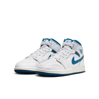 AIR JORDAN 1 MID SE (GS) - WHITE / INDUSTRIAL BLUE