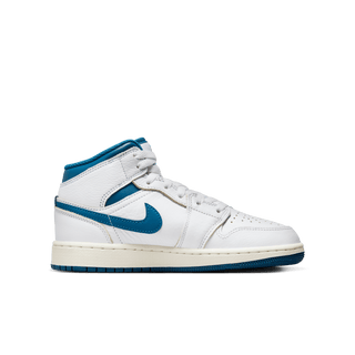 AIR JORDAN 1 MID SE (GS) - WHITE / INDUSTRIAL BLUE