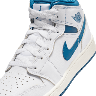 AIR JORDAN 1 MID SE (GS) - WHITE / INDUSTRIAL BLUE