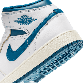 AIR JORDAN 1 MID SE (GS) - WHITE / INDUSTRIAL BLUE