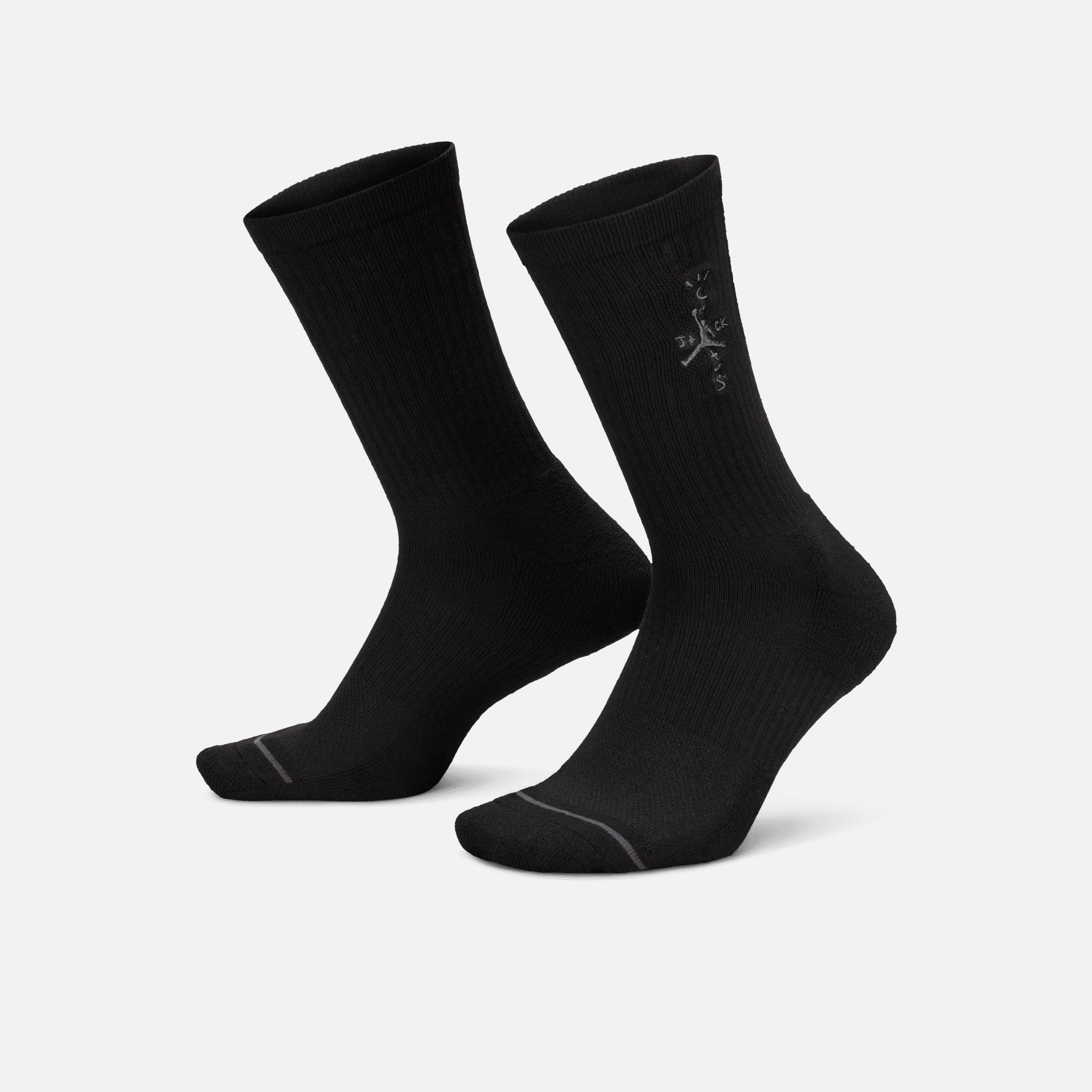 TRAVIS SCOTT X AIR JORDAN SOCKS - BLACK / DARK SMOKE GREY