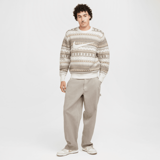 NIKE LIFE FAIR ASLE SWOOSH SWEATER- LIGHT OREWOOD BROWN/ SAIL