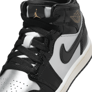 JORDAN 1 MID SE (PS) - BLACK / METALLIC SILVER / METALLIC GOLD