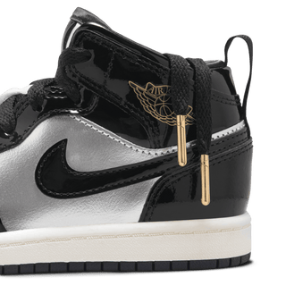 JORDAN 1 MID SE (PS) - BLACK / METALLIC SILVER / METALLIC GOLD