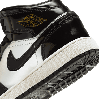 AIR JORDAN 1 MID SE (GS) - BLACK / METALLIC SILVER / METALLIC GOLD