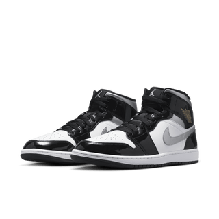 AIR JORDAN 1 MID SE - BLACK / WHITE / METALLIC SILVER