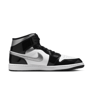 AIR JORDAN 1 MID SE - BLACK / WHITE / METALLIC SILVER