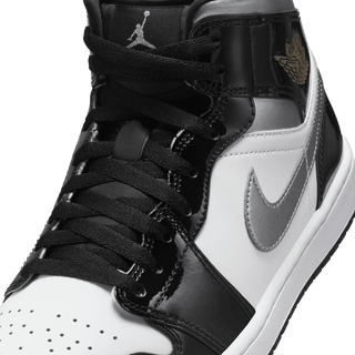 AIR JORDAN 1 MID SE - BLACK / WHITE / METALLIC SILVER