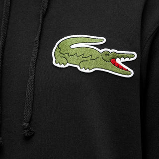 CDG X LACOSTE CROC HOODIE - BLACK