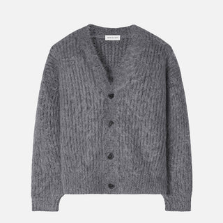 WOOL MOHAIR CARDIGAN - CHARCOAL