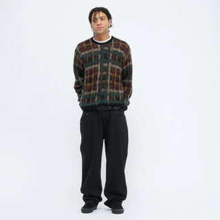 PLAID MOHAIR KNIT - BLACK