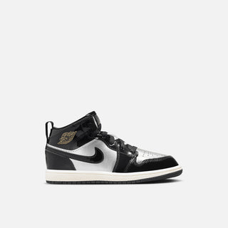 JORDAN 1 MID SE (PS) - BLACK / METALLIC SILVER / METALLIC GOLD