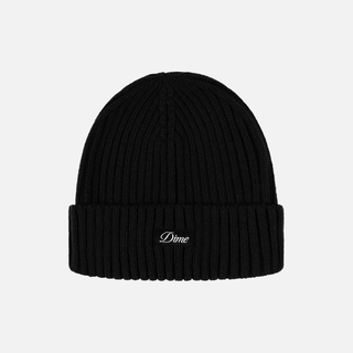 CURSIVE FOLD BEANIE - BLACK