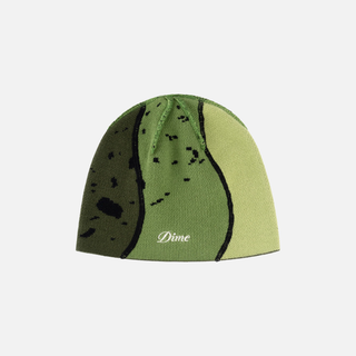 REVERSE STITCH SKULLY BEANIE - GREEN