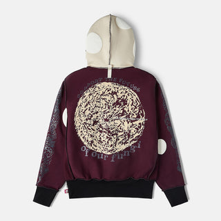 PLANET SAVING INFORMATION FUNGI EDITION 2: MEGA SPORE HOODIE - EGGPLANT