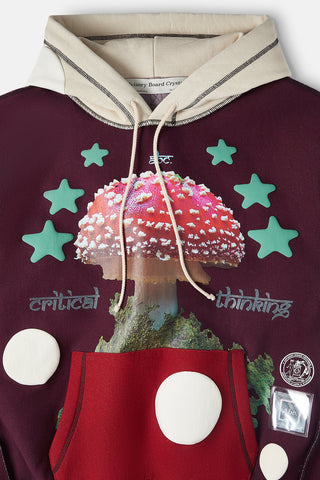 PLANET SAVING INFORMATION FUNGI EDITION 2: MEGA SPORE HOODIE - EGGPLANT