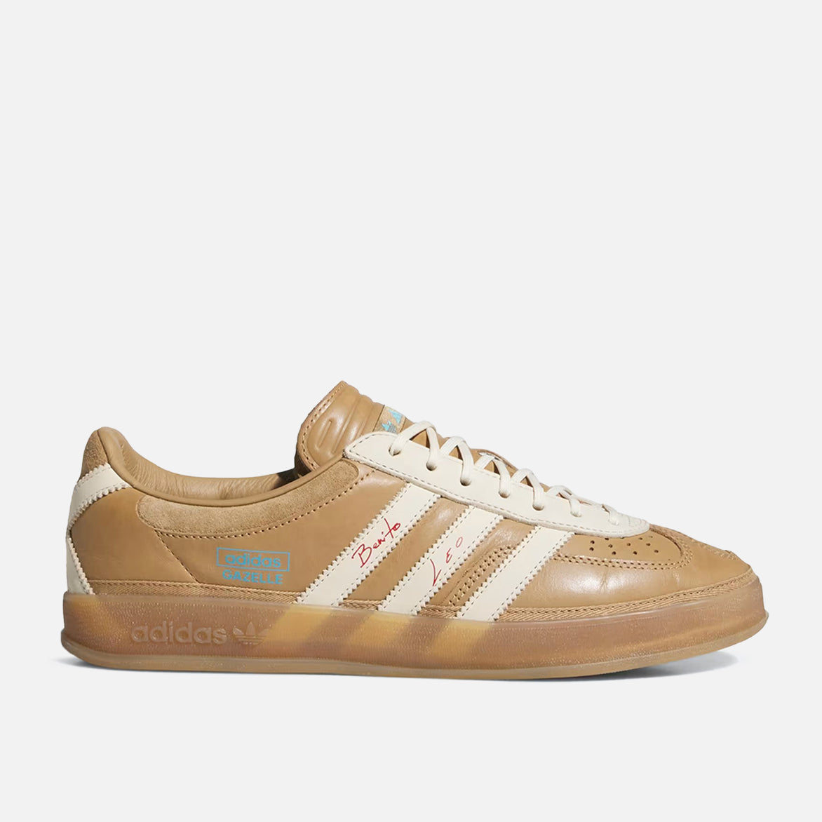 BAD BUNNY X LEO MESSI X ADIDAS GAZELLE INDOOR - CARDBOARD / CREAM WHITE / WILD BROWN