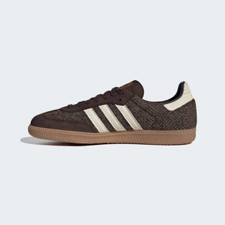 SAMBA OG "HARRIS TWEED" - DARK BROWN / CREAM WHITE