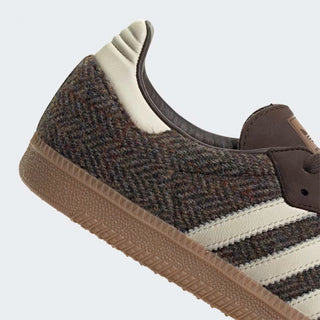 SAMBA OG "HARRIS TWEED" - DARK BROWN / CREAM WHITE