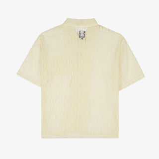 ENGINEERED MESH SHORT SLEEVE BUTTON UP - NATURAL