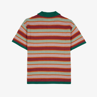 LIFTED STRIPE HALF ZIP SHIRT - RED MULTI