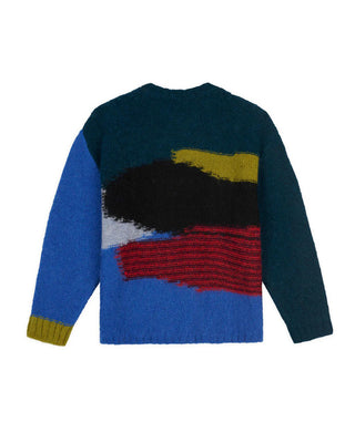 BOXY KNIT SWEATER - BLUE MULTI