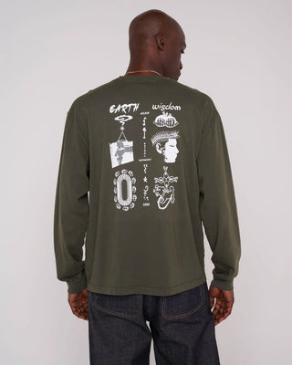 EARTH WISDOM LONG SLEEVE SHIRT - DARK GREEN