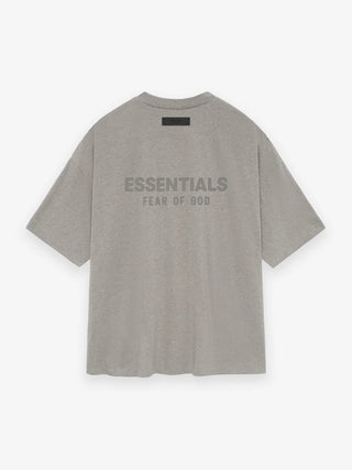 ESSENTIALS S/S TEE V NECK - HEATHER GREY