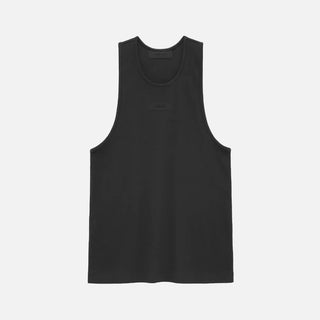 ESSENTIALS RIBBED TANK TOP - BLACK