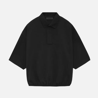 ESSENTIALS 3/4 SLEEVE POLO - BLACK