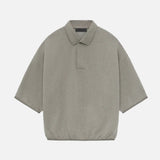 ESSENTIALS 3/4 SLEEVE POLO - HEATHER GREY