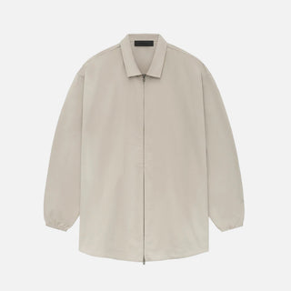 ESSENTIALS COTTON TWILL OVERSHIRT - MINK