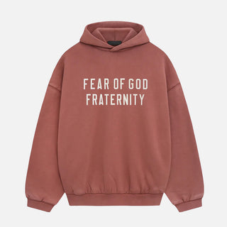 ESSENTIALS HEAVY FLEECE HOODIE - CRIMSON