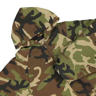 ESSENTIALS MILITARY NYLON HOODED JACKET - WOODLAND CAMO