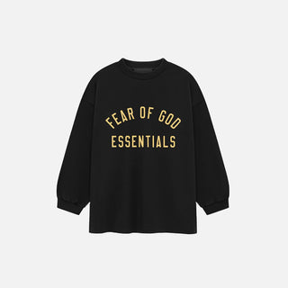 KIDS ESSENTIALS JERSEY LONG SLEEVE TEE - BLACK