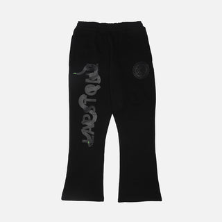 "YEAR OF THE SNAKE" FLARE PANTS - JET BLACK