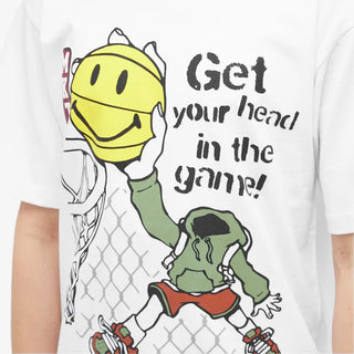 SMILEY HEAD IN THE GAME T-SHIRT - WHITE