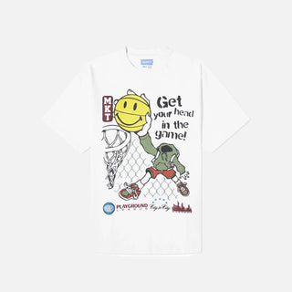 SMILEY HEAD IN THE GAME T-SHIRT - WHITE